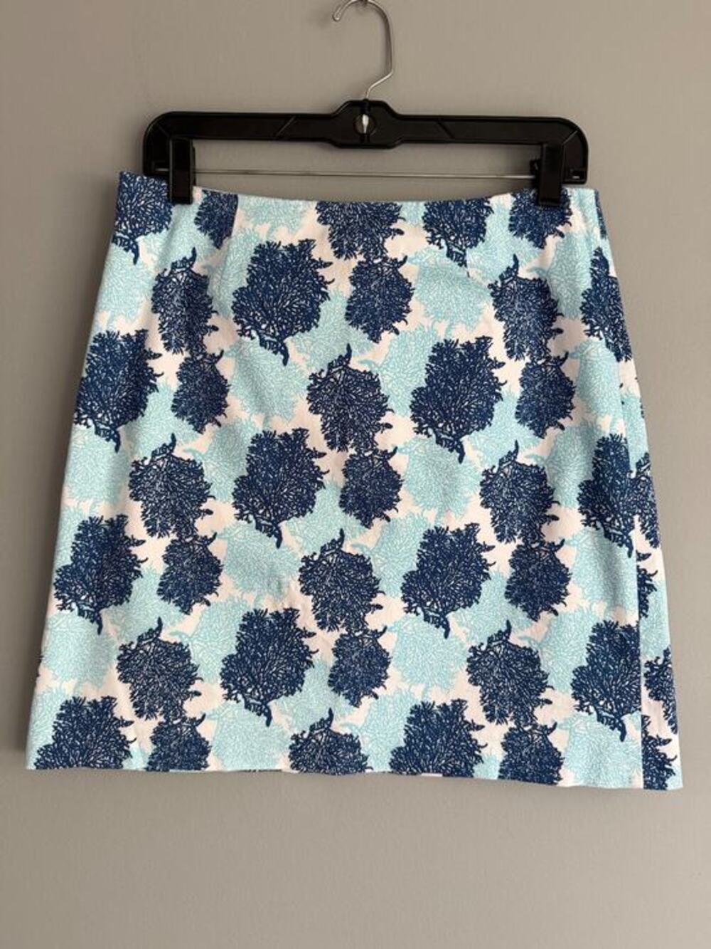 Vineyard Vines Skirt Size 4 White Navy Coral Print Cotton Preppy Coastal Resort